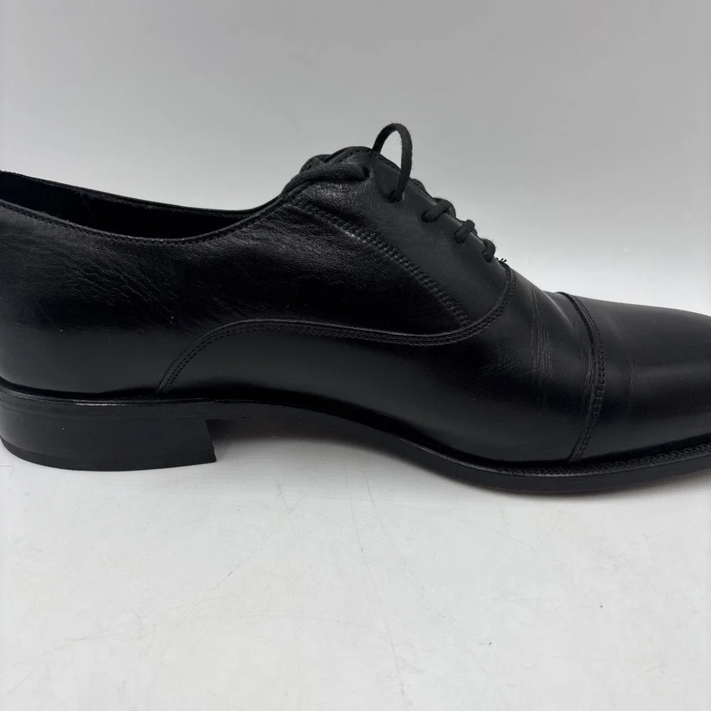 Florsheim Men's Shoes 9.5 D Dress Black Leather Cap Toe Oxford Lace 17168